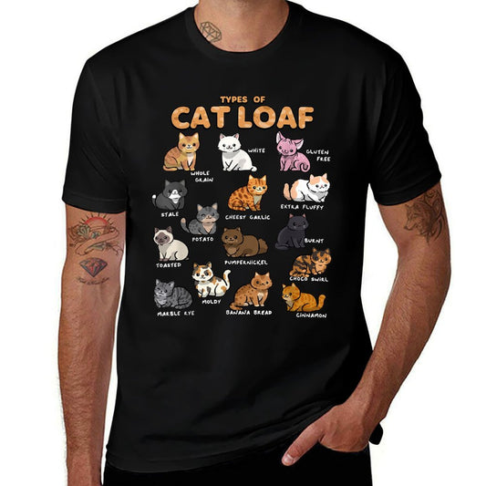 Types of Cat Loaf Cute Kitten Kawaii Cats, Cat Lover Polyester Blend T-Shirt