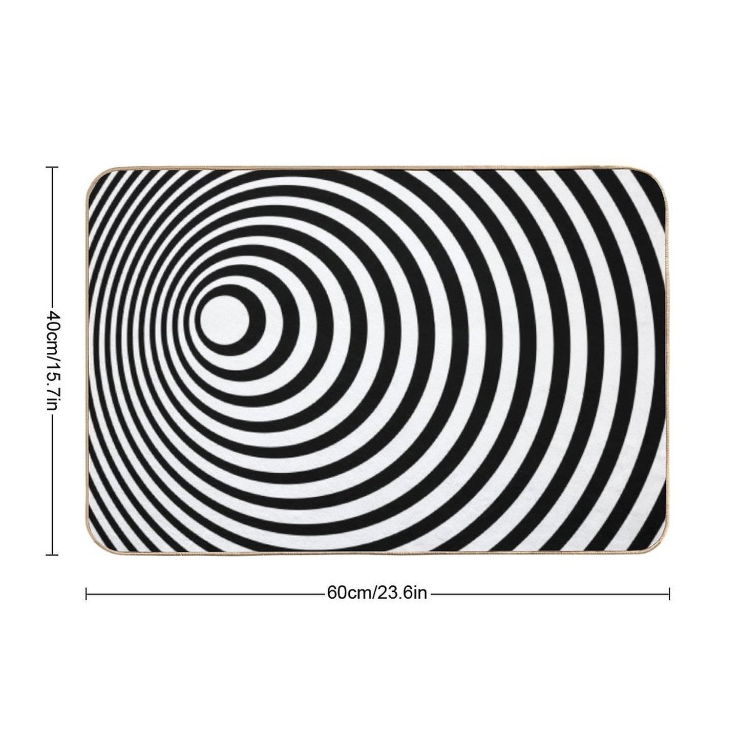 Twilight Zone Tunnel (black on White)  Toxin-Free Bath Mat