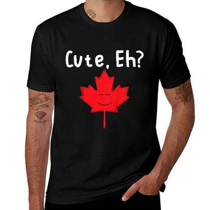 Kids Cute Eh Maple Leaf Cute Canada Canadian Kids Baby Boys Girls  Rolled Sleeves T-Shirt