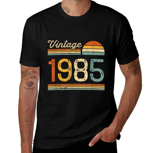 Vintage Born in 1985 Retro Birthday  High-quality Stitching T-Shirt