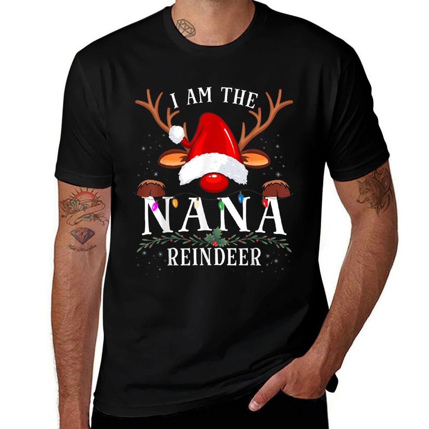 I Am The Nana Reindeer Christmas Family  Eco-friendly Material T-Shirt