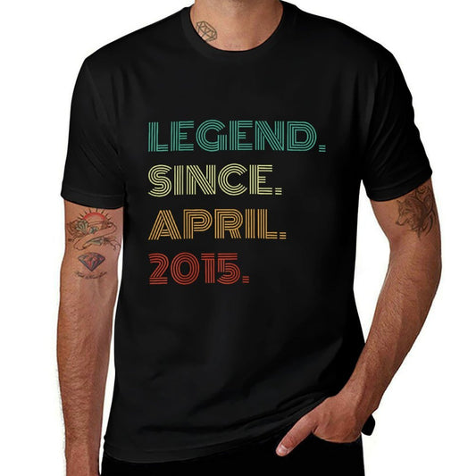 10 Years Old Legend Since April 2015 10th Birthday  Oversized Silhouette T-Shirt