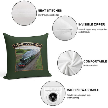 Flying Scotsman And Nameplate Soft Durable Construction Throw Pillow