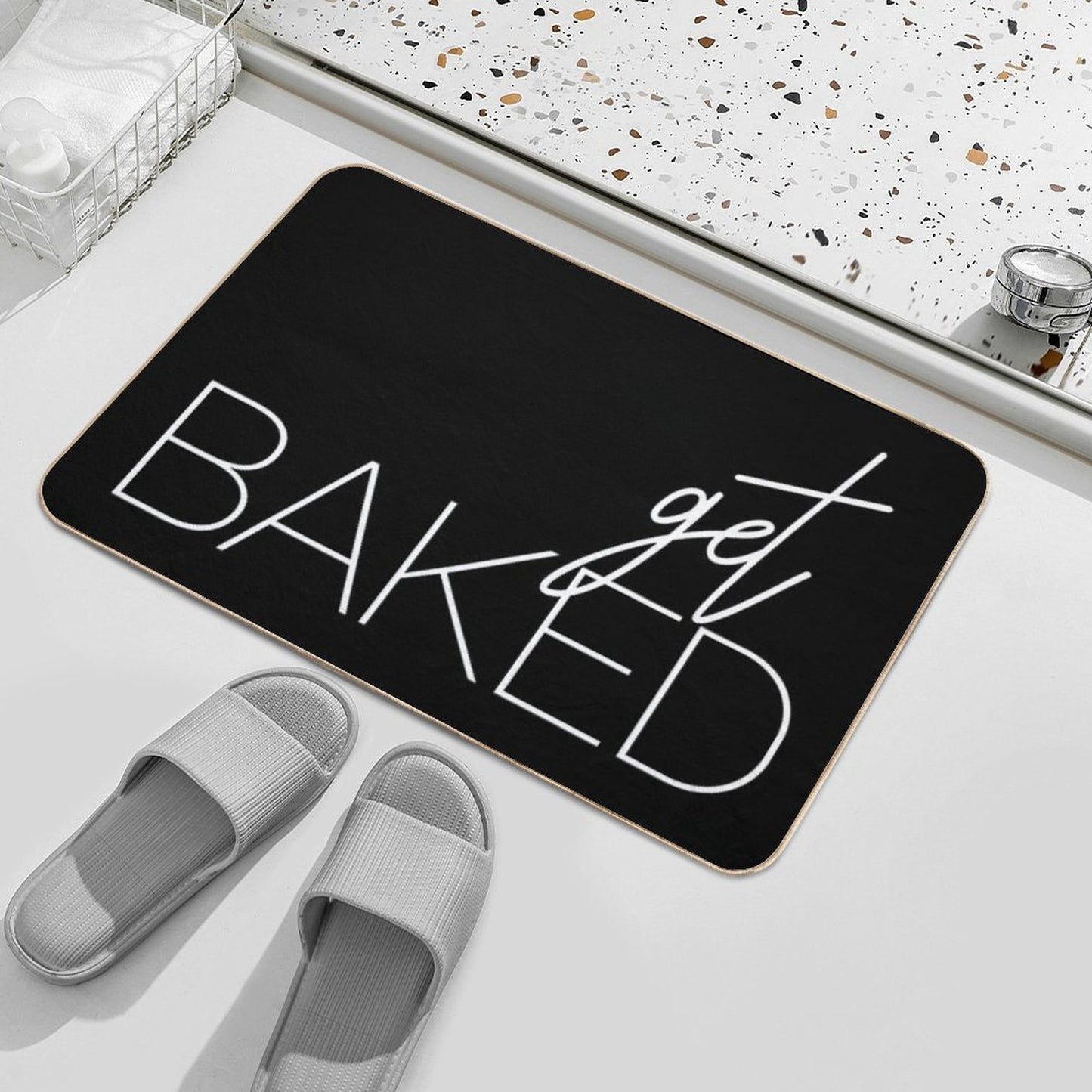 Get Baked White  Toxin-Free Bath Mat