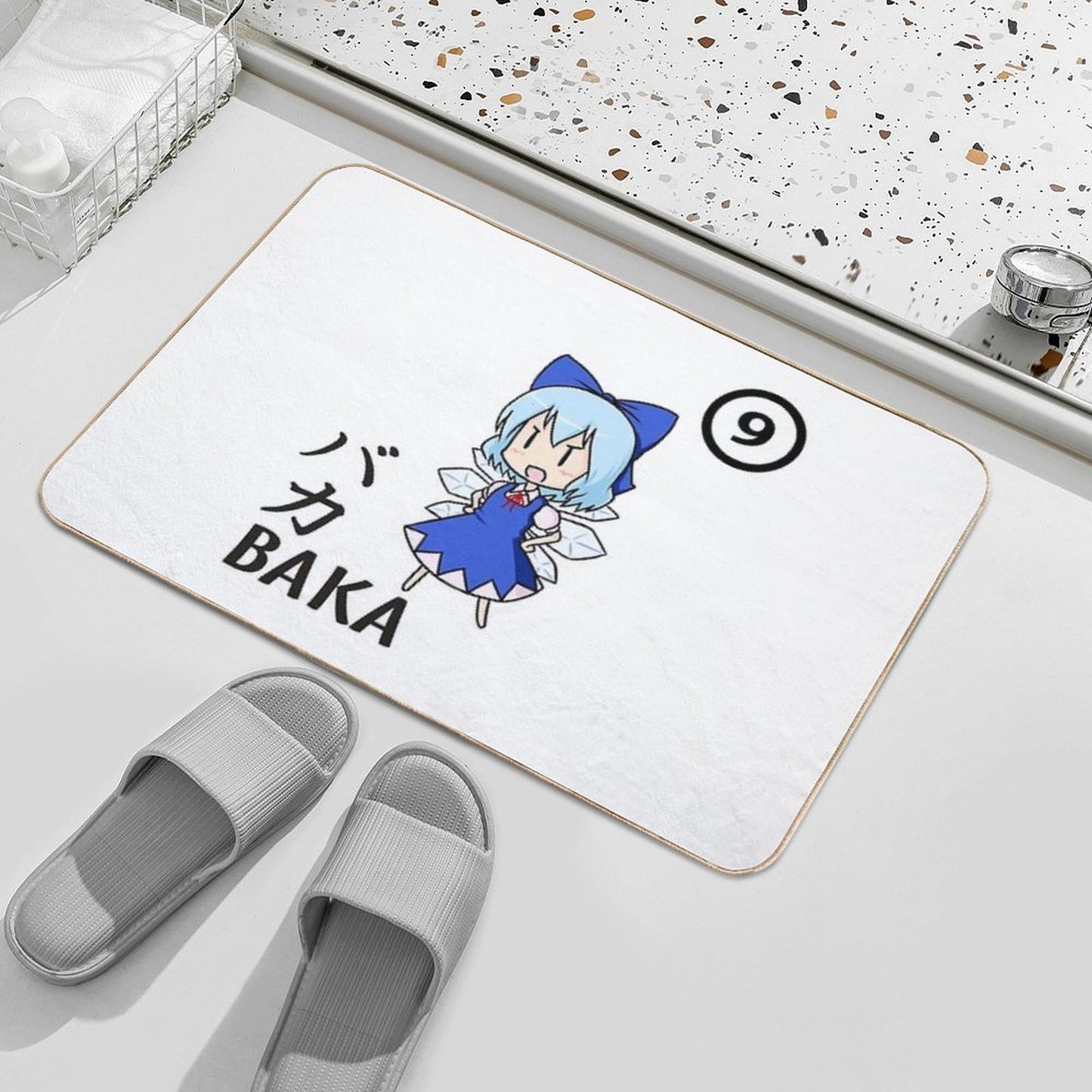 BAKA!! ⑨⑨⑨⑨⑨⑨⑨⑨⑨⑨ CIRNO STRONG! Essential .  Dirt-Trapping Bath Mat