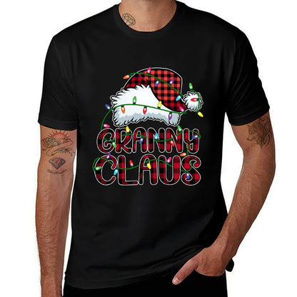 Granny Claus Christmas Lights Pajama Family Matching  Quick-drying T-Shirt