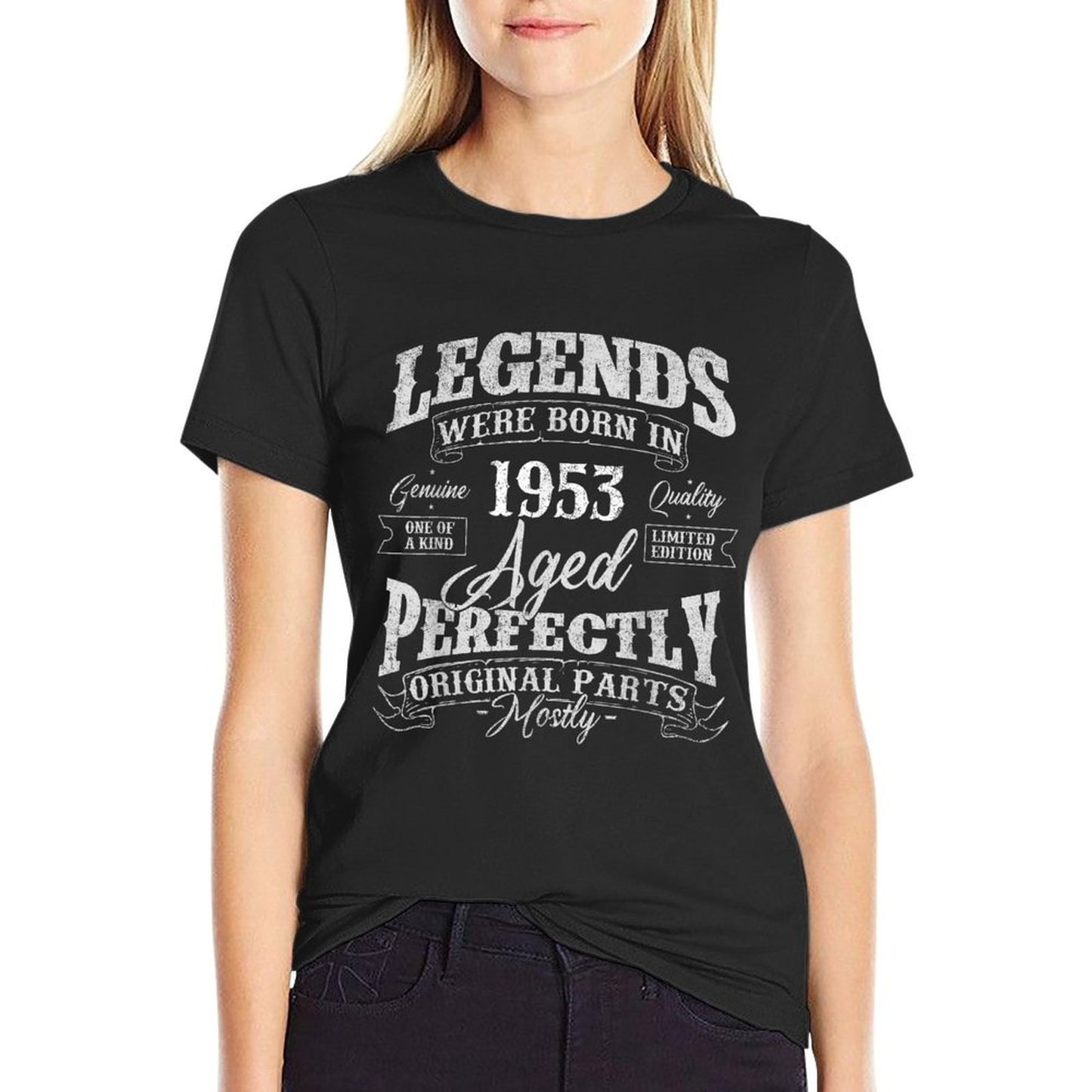 Legends Were Born In 1953 Year Of Birth Birthday  Heathered Texture T-Shirt