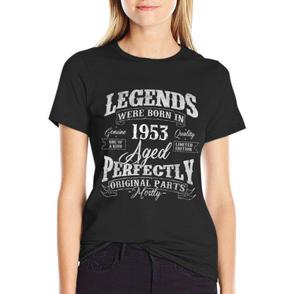 Legends Were Born In 1953 Year Of Birth Birthday  Heathered Texture T-Shirt