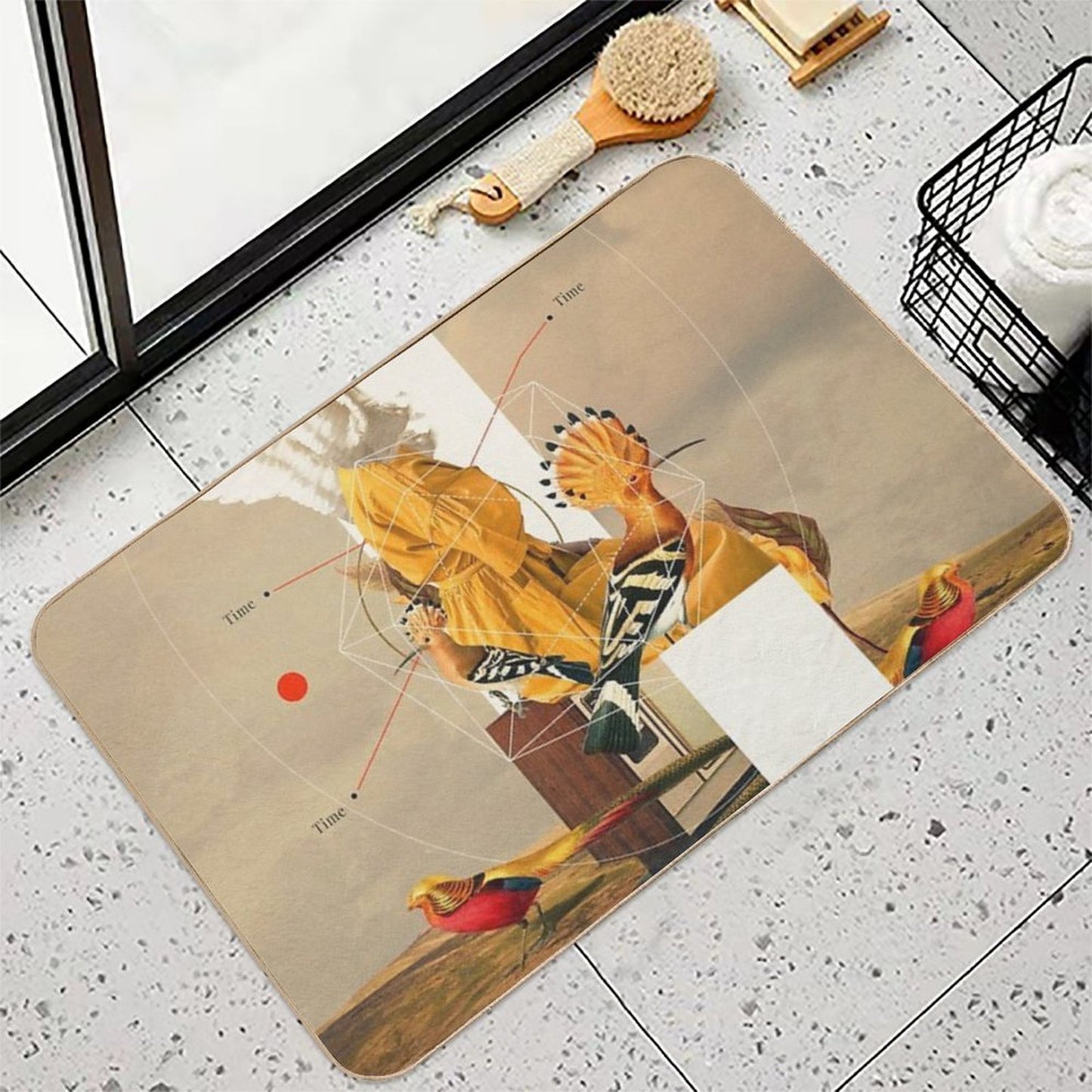 Yellow Echoes of Time  Rapid-Drying Bath Mat