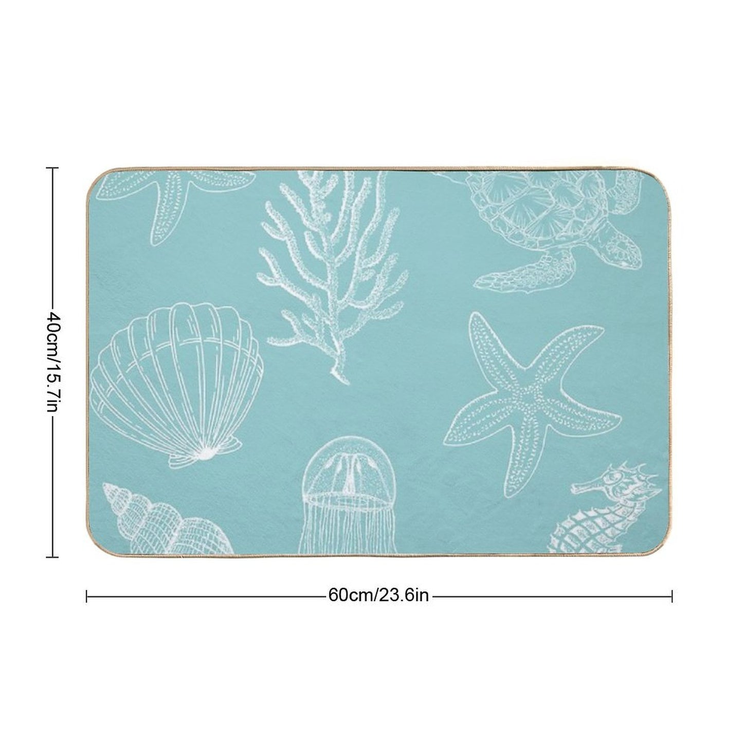 Ocean Bathmat Sea Life  Stain-Proof Bath Mat