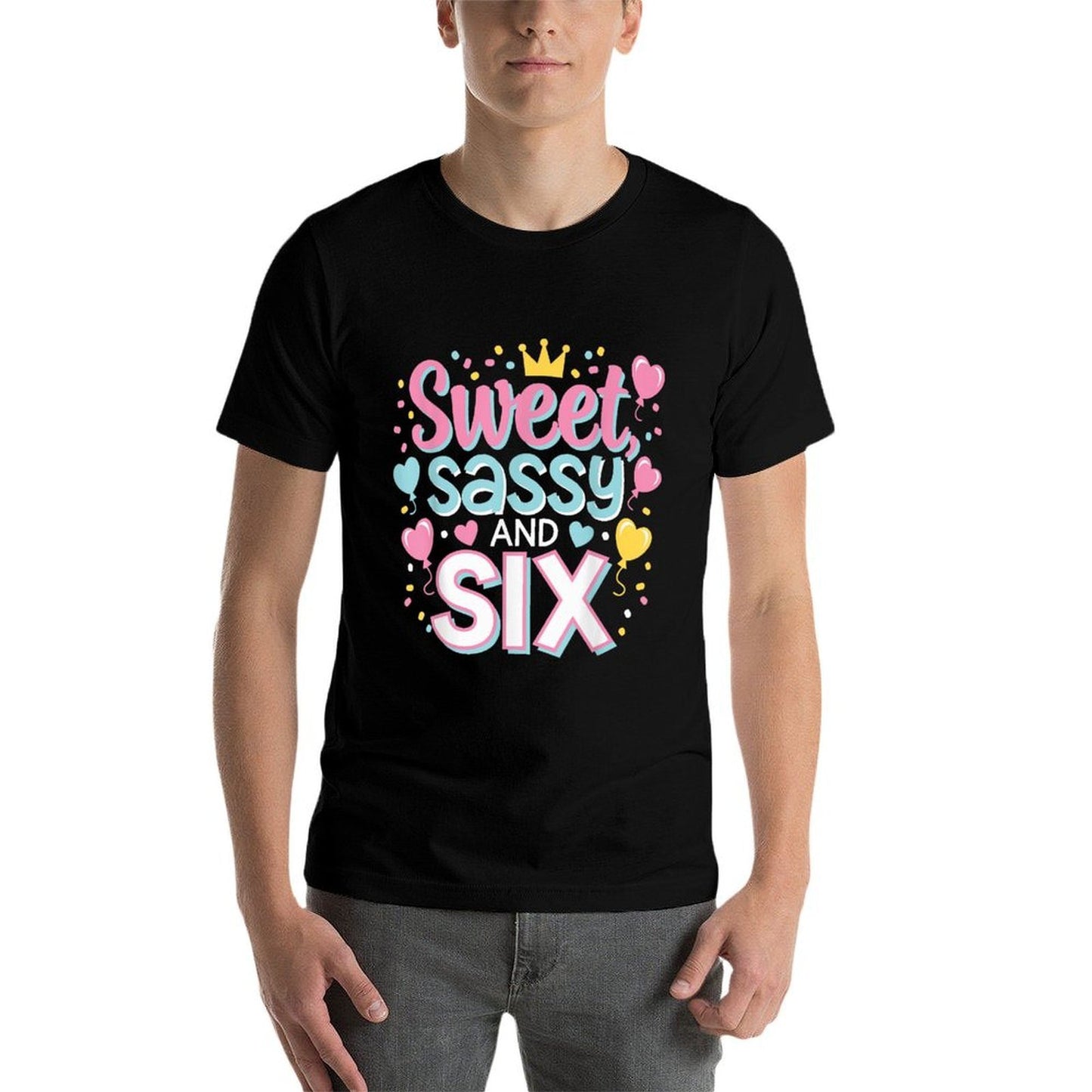 6th Birthday Girl Sweet Sassy And Six 6 Year Old Girls Bday  Oversized Silhouette T-Shirt