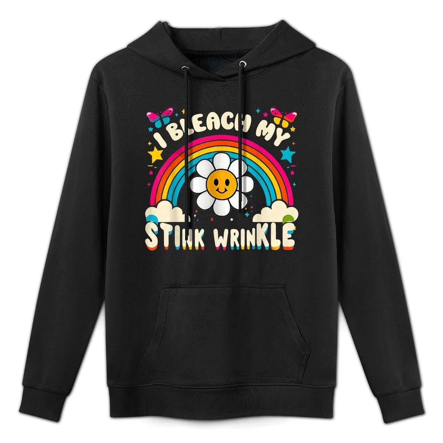 Sarcastic I Bleach My Stink Wrinkle, Funny Gag Adult Humor Medium-Weight Fabric Hoodie