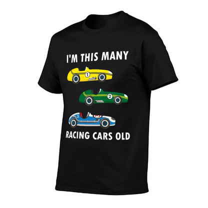 Kids 3 Years Old Boy Race Cars Old 3rd Birthday Kids  Trendy Pattern T-Shirt