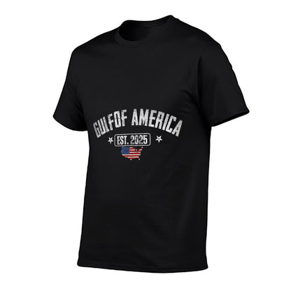 Gulf Of US America Est 2025 Vintage USA American Flag Men Easy-care T-Shirt