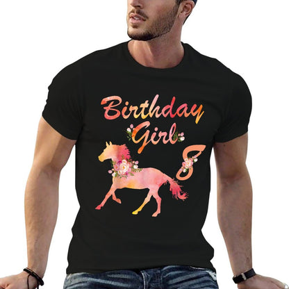 Horse Lover 8th Birthday For Girls Love Horses 8 Years Old  Easy-care T-Shirt