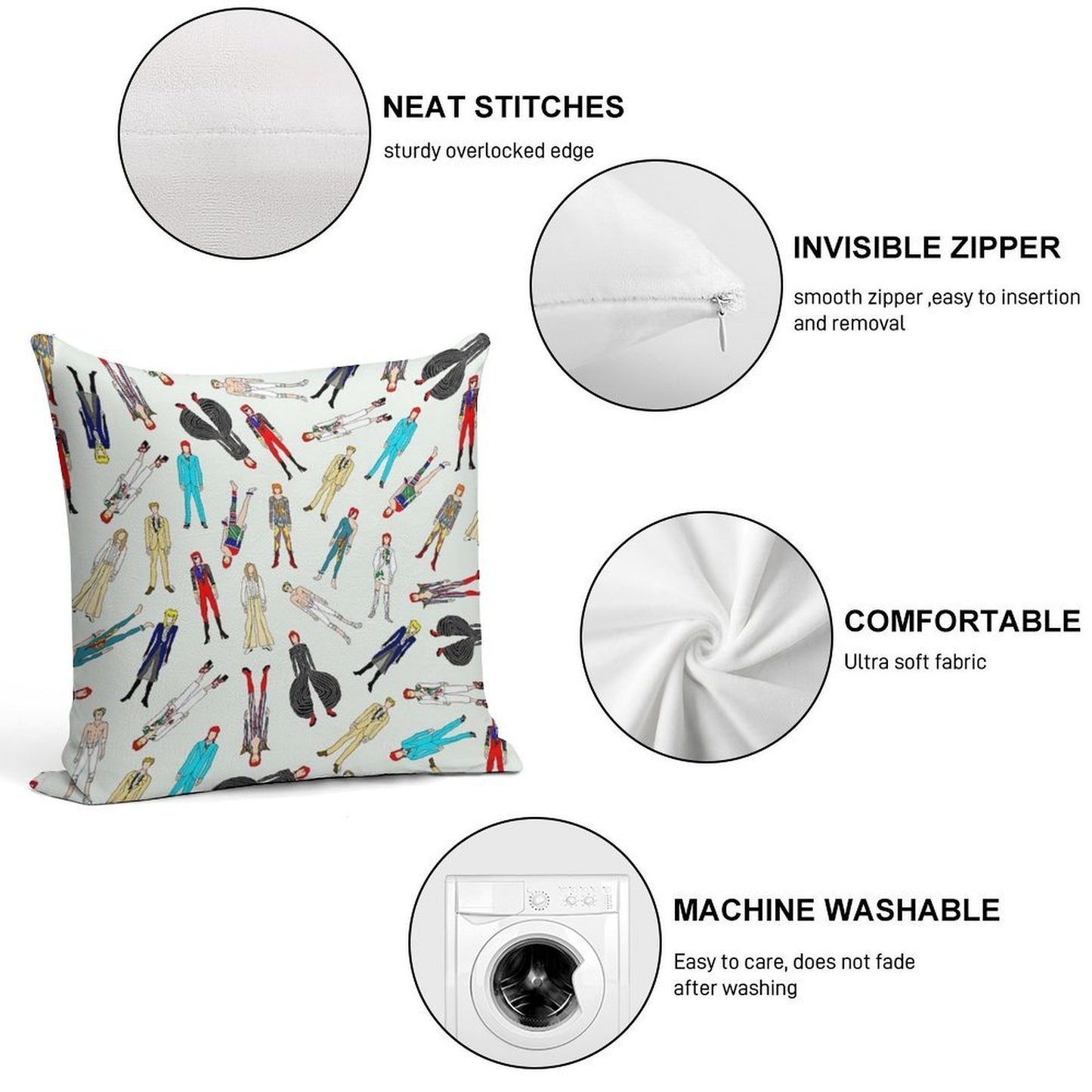 Floating Bowies Soft Reinforced Edging Throw Pillow