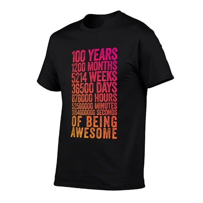 Funny 100th Birthday Old Meter Funny 100 Year Old Gift  Rolled Sleeves T-Shirt