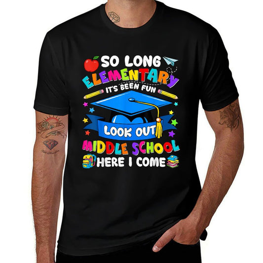 Elementary It's Been Fun Look Out Middle School Graduate  Vintage-inspired T-Shirt
