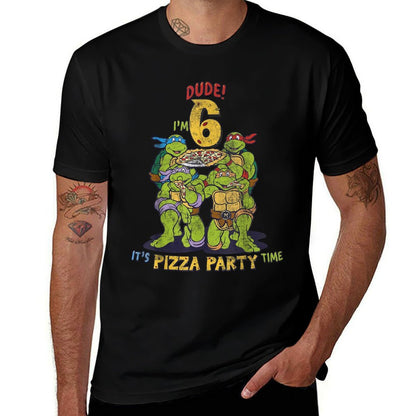 Teenage Mutant Ninja Turtles I'm 6 Dude Pizza Birthday Party  Wrinkle-resistant T-Shirt