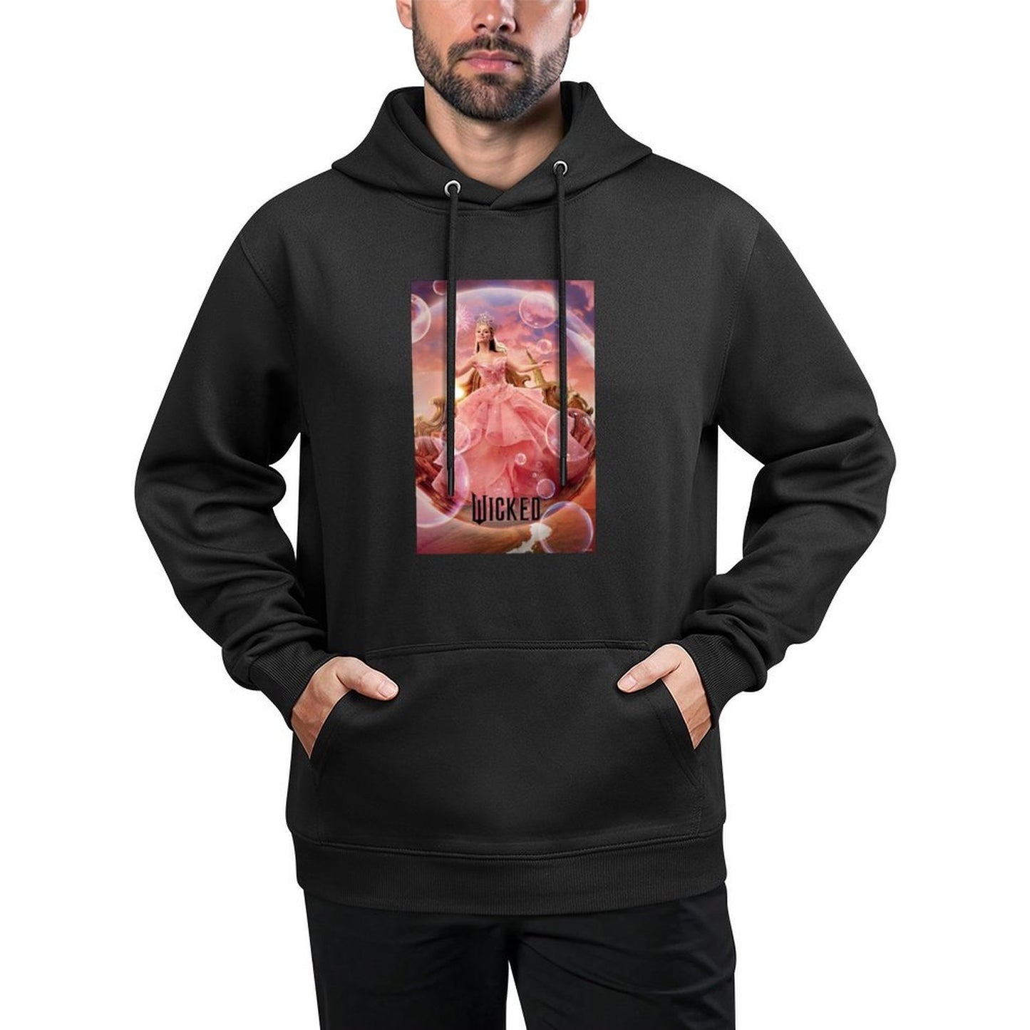 Wicked Glinda Bubble Poster Long Sleeve Kangaroo Pocket Hoodie