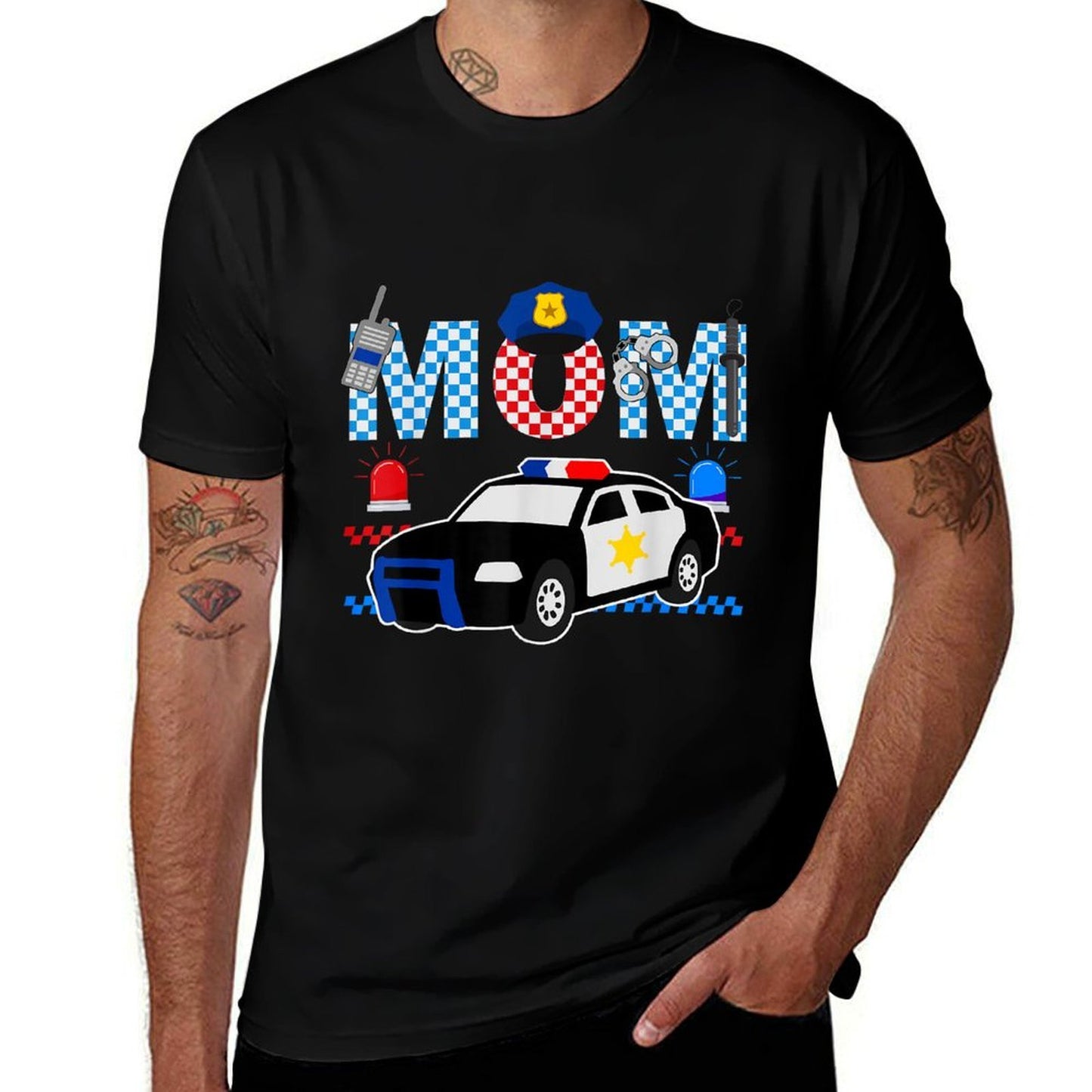 Cop Mom Police Themed Kids Birthday Officer Party Matching  Easy-care T-Shirt