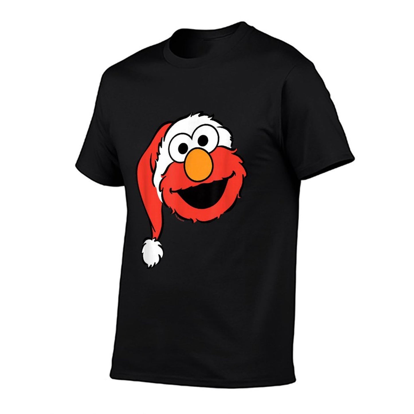 Sesame Street Christmas Santa Hat Elmo Face  Durable T-Shirt