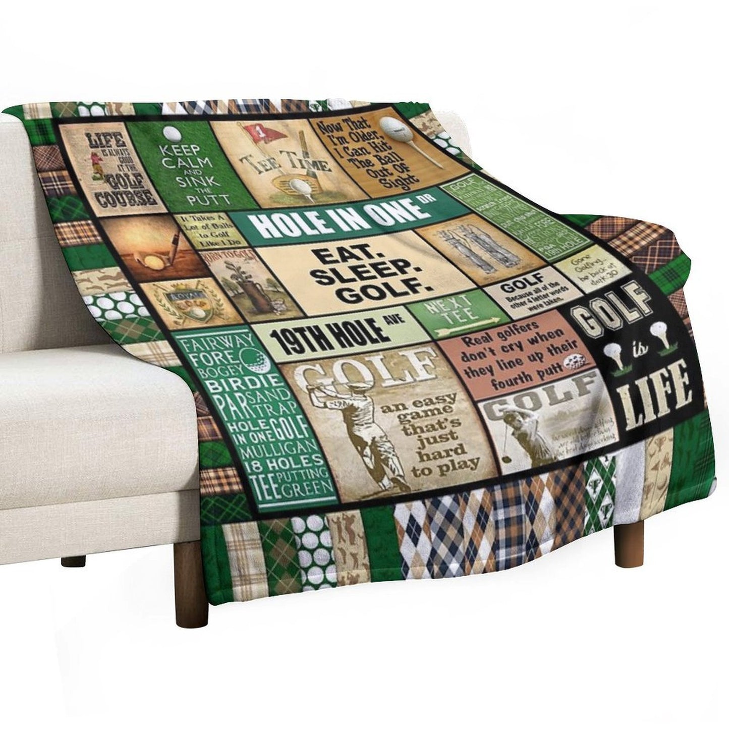 Golf Vintage Pattern Velvety-soft Throw Blanket