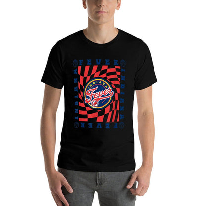 WNBA Indiana Fever Retro Wavy Checkerboard Easy-care T-Shirt