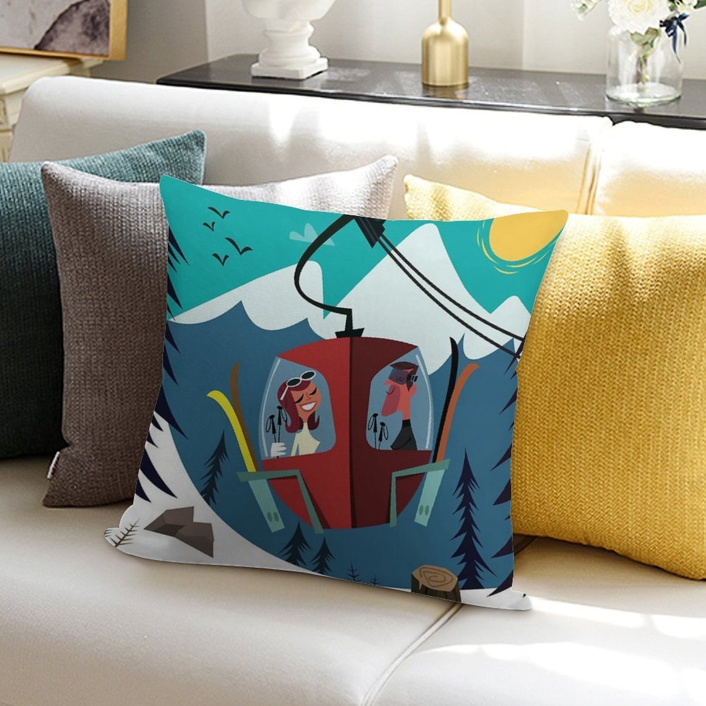 Les Arc Poster Soft Gift Ready Throw Pillow