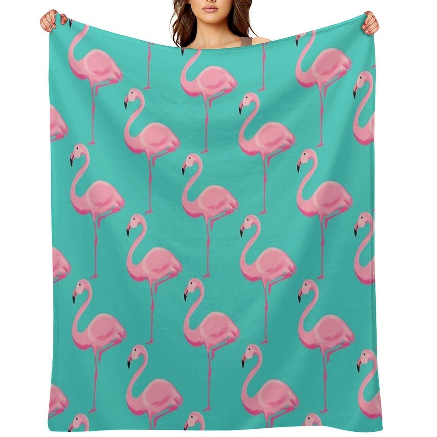 Flamingo Wrinkle-free Throw Blanket