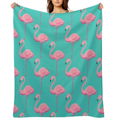 Flamingo Wrinkle-free Throw Blanket