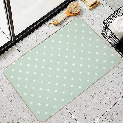 Grandparents Christmas Vintage Pattern - Retro Green Star  Versatile Bath Mat