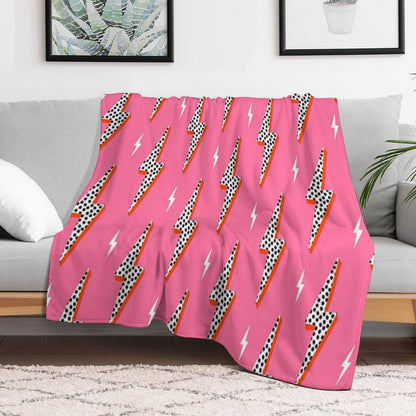 Lightning Bolt Thunder Flash Preppy Pink Premium Throw Blanket
