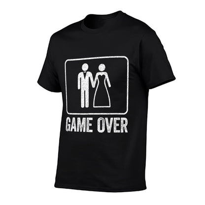 Game Over Funny Wedding Men Bachelor Party Tshirt  Tagless Design T-Shirt