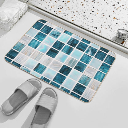 Geometric Marble Pattern  Slip-Resistant Bath Mat
