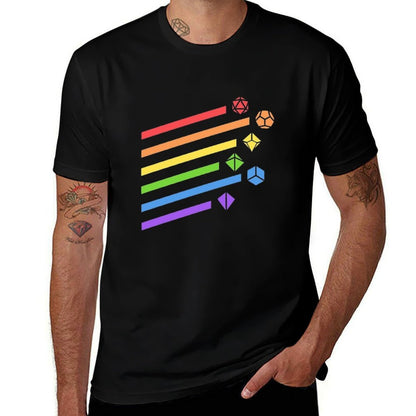 Rainbow Dice Set Tabletop RPG Gaming  Slim-fit Cut T-Shirt