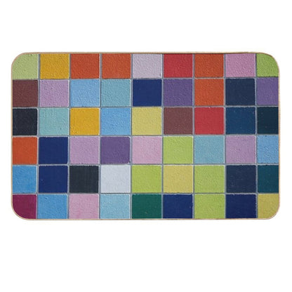 Colourful Tiles on Wall  Long-Lasting Bath Mat