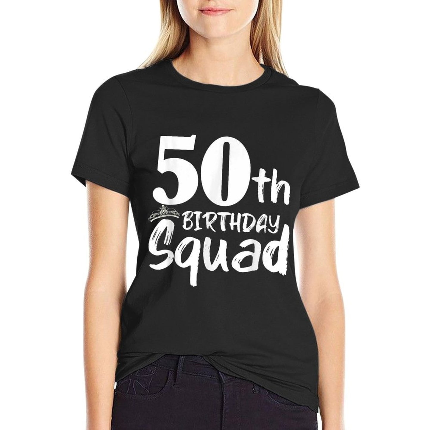 Funny 50th Birthday Squad Party Fifty Old  Versatile T-Shirt