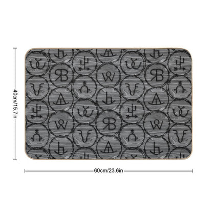 Black Cattle Brands on Wood Grain  Multi-Purpose Bath Mat