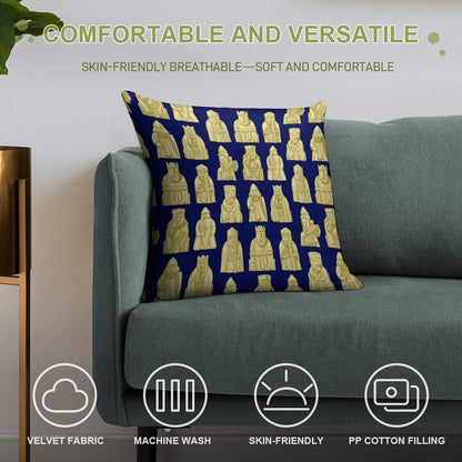 Lewis Chessmen Soft Easy Maintenance Throw Pillow