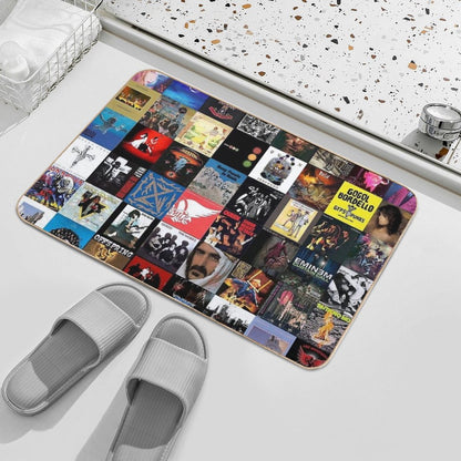 Retro Album Cover Collage Durable Bath Mat