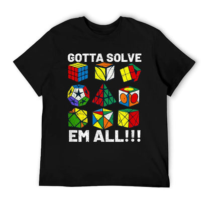 Competitive Puzzle Cube Gotta Solve Em All Speed Cubing Relaxed-fit T-Shirt