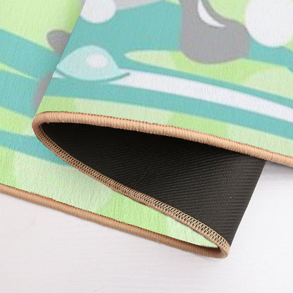 Cute Green Frog in A Bathtub of Bubbles  Dirt-Trapping Bath Mat