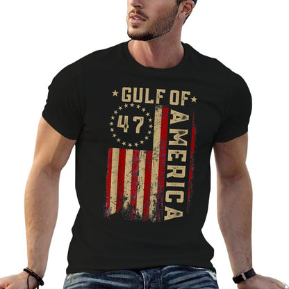 Gulf of USA America Funny USA Flag Graphic-printed T-Shirt