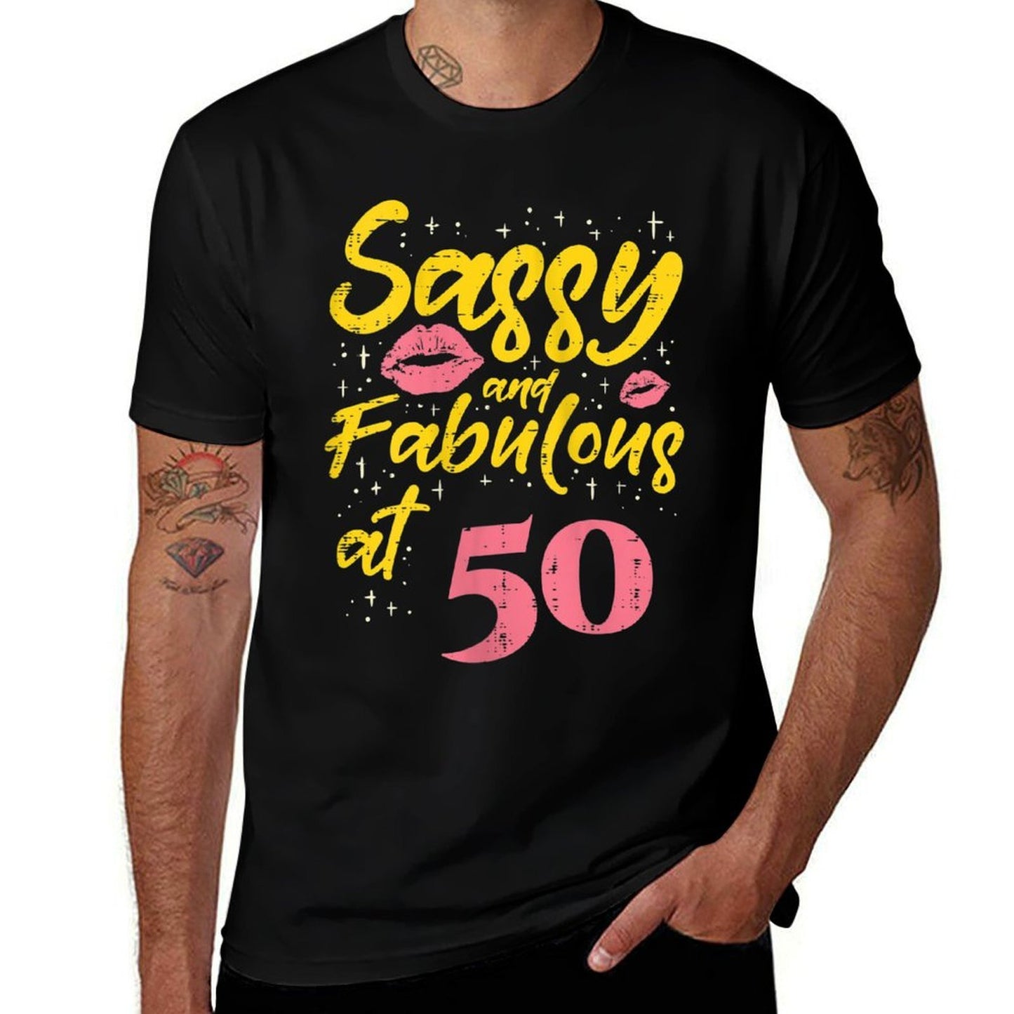 Womens Sassy Fabulous 50 Fifty Years Old 50th Birthday Gift Women  Lightweight T-Shirt