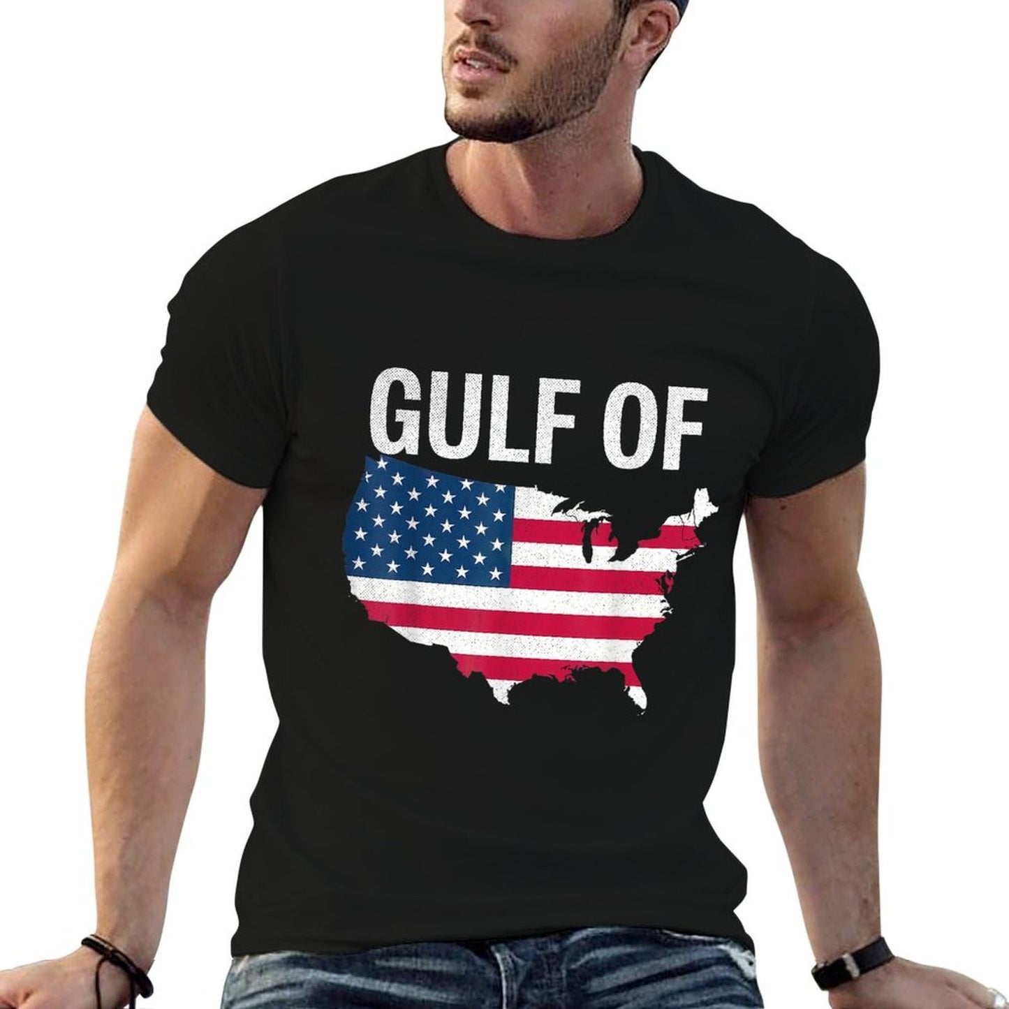 Gulf of USA American Flag Cotton T-Shirt
