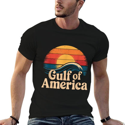 Gulf Of USA America Gift Men Women Flag Beach Comfortable T-Shirt