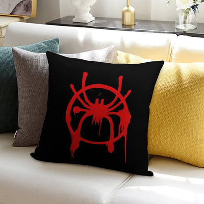 Miles Morales Into The Spider-Verse Logo Soft Fade-Resistant Throw Pillow