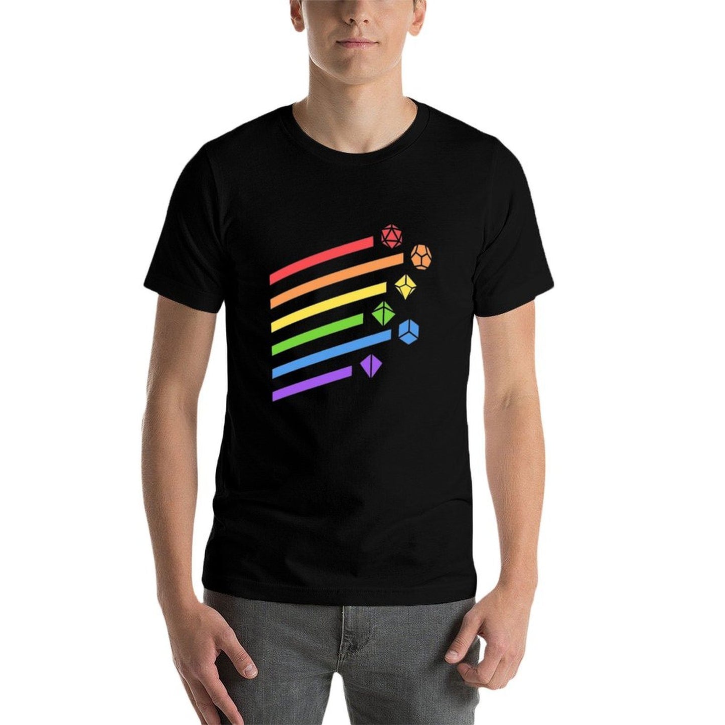 Rainbow Dice Set Tabletop RPG Gaming  Slim-fit Cut T-Shirt