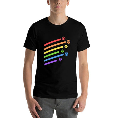 Rainbow Dice Set Tabletop RPG Gaming  Slim-fit Cut T-Shirt